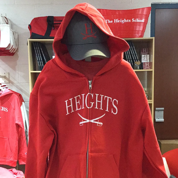 YOUTH SMALL Champion Heights Full Zip Red Hooded Sweatshirt