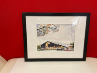 Set of Four Heights School Original Watercolor Paintings