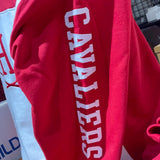 Champion Color Block Red & White Embroidered Crew Sweatshirt