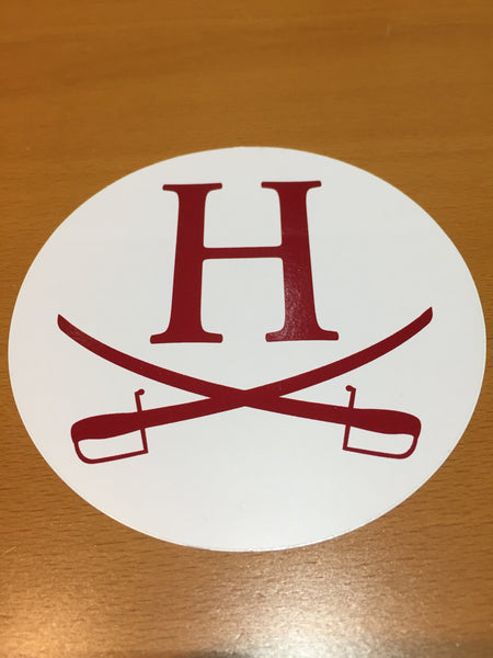 Car Sticker Decal - Round H with crossed swords